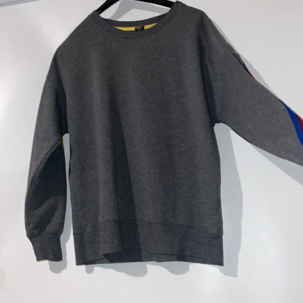 Birdiebee Rainbow Stripe Sweat Shirt | Shade of Grey-Medium | Size: Medium